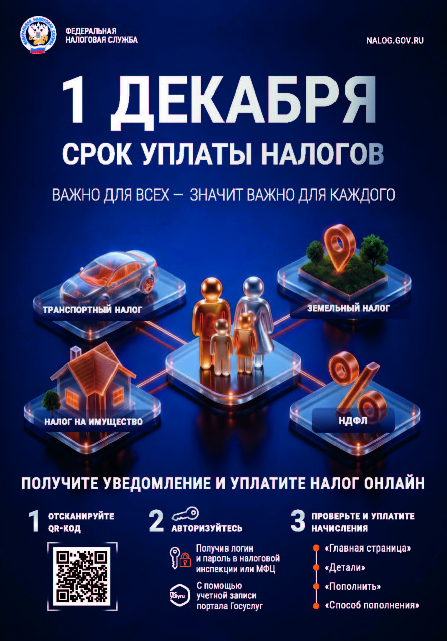 Уплата налогов да 1 декабря